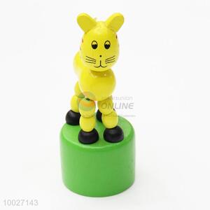 Cute yellow tiger wooden doll craft ornaments