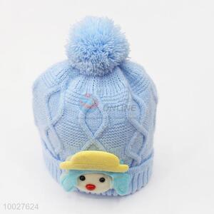 Hot sale cute handmade knitted crochet blue hats for kids