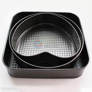 3pcs/set square/round/heart shaped buckle cake mould pan