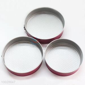 Red color 3pcs/set round shaped cake mould