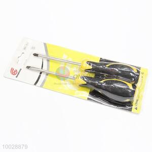 2PC Normal and Cross Screw Driver Suit with Black&Yellow Handle
