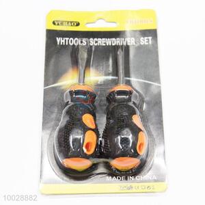2PC Normal and Cross Screw Driver Suit with Black&Orange Handle