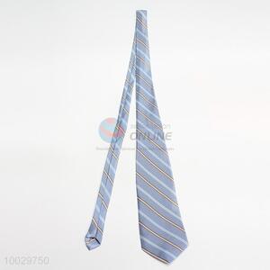 Light blue stripe pattern neck tie for men