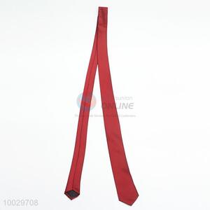 Red skinny tie for men