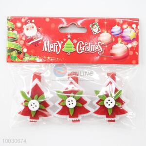 1 set red christmas tree decoration wooden clips