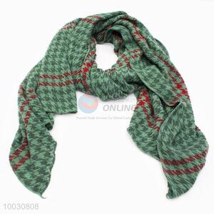 Wholesale Green Houndstooth Grid Wool Spinning <em>Scarf</em>