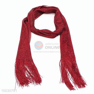 Wholesale Tassels ALL Red Dacron Scarf