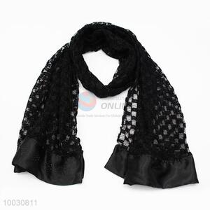 Wholesale Black Dacron With Satin <em>Scarf</em> With Drill