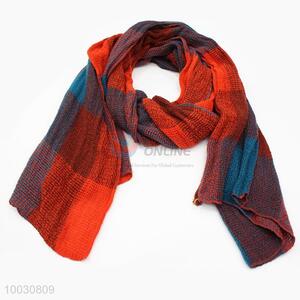 Wholesale RED Grid Wool Spinning Scarf