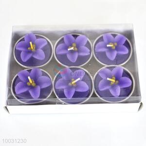 Purple flower shape carved flower wedding scented candle