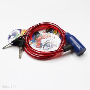 Firm red cable lock for bicycle