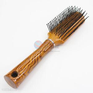 Women brown faux-wooden plastic salon hair comb