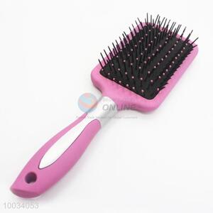 Women plastic square shaped pink massage hair comb