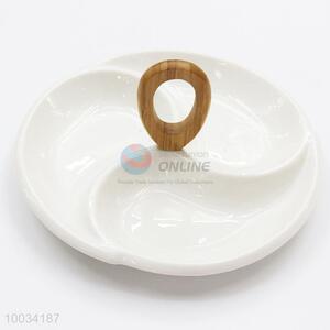Wholesale Round Ceramics Fruit Plate Can Lift it Up