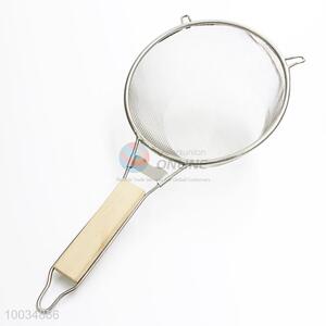 Stainless Steel Grid Leakage Ladle With Wooden Handle