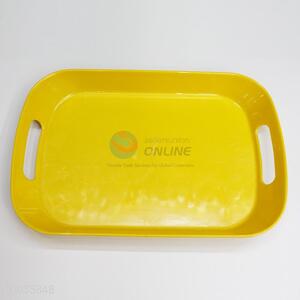 Yellow melamine food tray for daily use