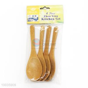 4 Pieces Short Handle Bamboo <em>Spoon</em>