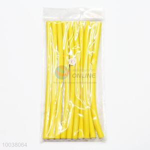 24*1.2cm 10pcs/bag yellow rubber bendy hair rollers