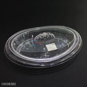 Oval transparent acrylic cake/dessert/fruit plate with cover