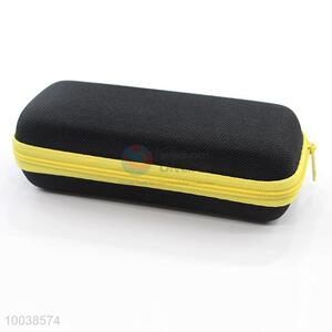 Rectangle black eye glasses/sunglasses case with zipper