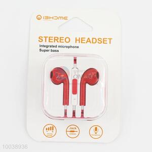 1M red super bass integrated microphone stereo headset