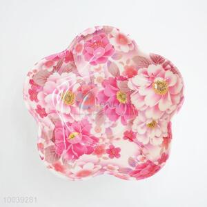 Wholesale 9.5Inch Sakura Pattern Flower Shape Melamine Plate