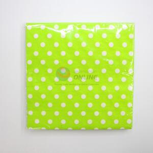 White Dotted Green Pattern Square Napkin