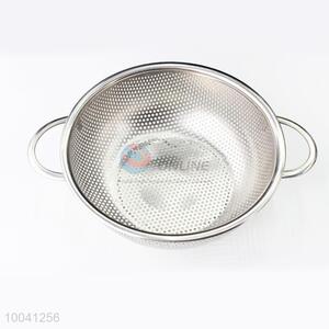 Kitchen tool Stainless steel vegetable fruit mesh colander strainer with handles and base