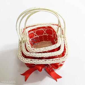 3pcs/set square shape braided gift fruit/flower basket