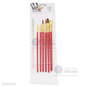 Utility 6Pieces/Set Different Shapes Professional Artist <em>Paintbrush</em> with Purplish Red Wooden Handle