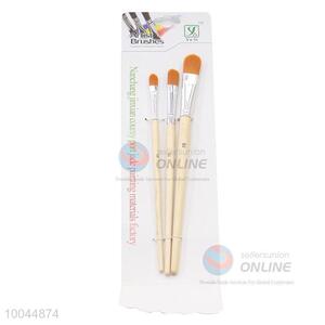 3Pieces/Set Flat Yellow Head and Wooden Handle Artist <em>Paintbrush</em>, Art <em>Paintbrush</em>