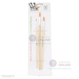 3Pieces/Set Pointed Yellow Head and Wooden Handle Artist <em>Paintbrush</em>, Art <em>Paintbrush</em>