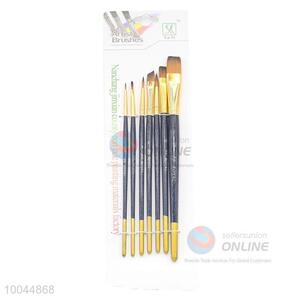 High Quality Student <em>Paintbrush</em> Woodlen Handle Artist Oil <em>Paintbrush</em> in Different Shapes, 7Pieces