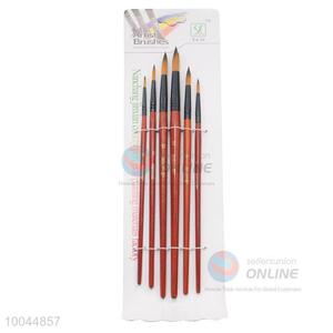 6Pieces/Set Pointed Head Professional Artist <em>Paintbrush</em> with Purplish Red Wooden Handle