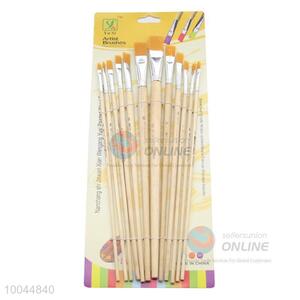 12Pieces/Set Yellow Head Wholesale Long Handle Watercolor Painting Artist <em>Paintbrush</em>