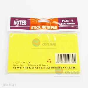 Yellow color 76*127mm 3in*5in sticky notes pad self adhesive <em>memo</em> <em>pads</em> paper notes