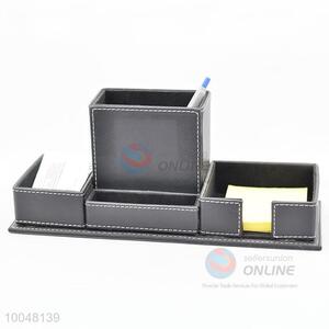 Faux leather office desktop pen container <em>storage</em> box