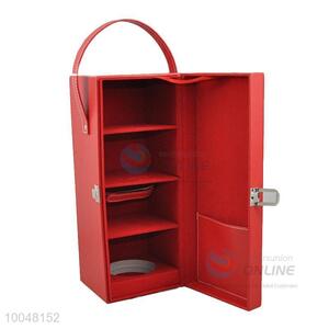 Modern life red faux leather wine storage box