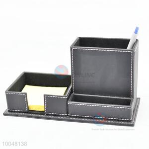 Business gift faux leather black office desktop <em>storage</em> box