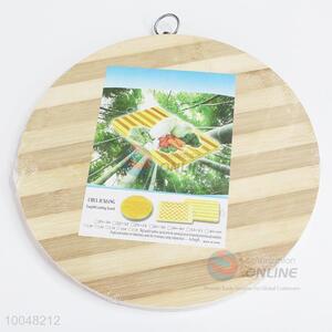 Round Wooden Striped Chopping Block/Board