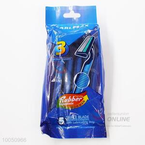 Wholesale 11.5cm Triple Blade Disposable Razors for Man with Comfortable Handle，5Pieces/Set