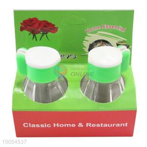 2 Pieces/Set 8*3.3CM Classic Home&Restaruant 7*5CM Glass Condiment Bottle with Green&White Lids