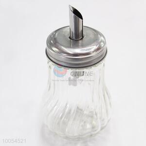 Best Selling 12.5*7CM Glass Condiment Bottle with Stainless Steel Lid