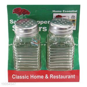 2 Pieces/Set Home Eseential 9*3.7CM Glass Condiment Bottle with Cross Stripe