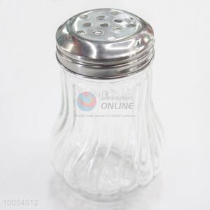Hot Sale 10.5*6.5CM Glass Condiment Bottle with Vertical Stripe