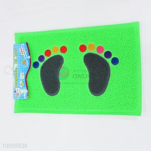 Hot sale rectangular green drawing door mat with footprint