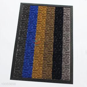 Hot sale rectangular colorful double-stripe door mat