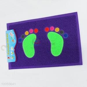 Hot sale rectangular purple drawing door mat with footprint embossing