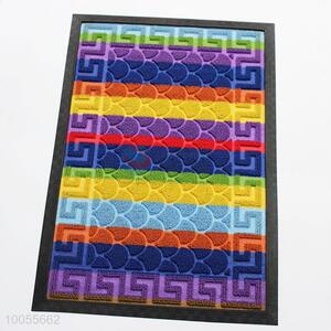 Durable rectangular colorful velvet door mat