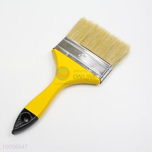 4 inch bristle painting brush with yellow wooden handle